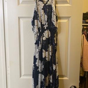 White floral maxi dress